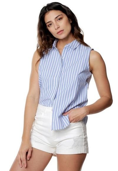 Blusa Azul-Blanco MNG - Compra |