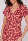 Vestido Longo M/C Barra Guipir B’Bonnie Adriana Floral Vinho - Marca B'Bonnie