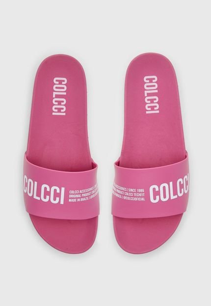 Chinelo Slide Colcci Logo Rosa - Marca Colcci