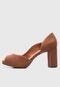 Peep Toe Vizzano Recortes Bege - Marca Vizzano