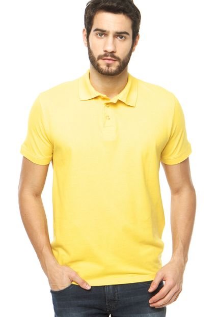 Camisa Polo DAFITI EDGE Botões Amarela - Marca DAFITI EDGE