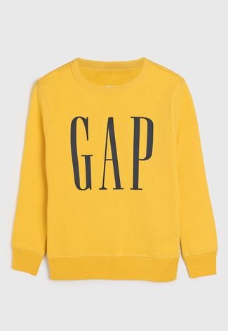 Blusa de Moletom Infantil GAP Logo Amarela - Compre Agora