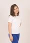 Blusa infantil menina Manga curta Canelada 1 ao 16 09-A Lavin Basic  Branco - Marca Lavin Basic