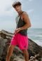 Bermuda Banho Shorts Praia Hammer Rosa Neon Fluor Tactel Com Elastano - Marca Hammer