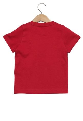 Camiseta Manga Curta Tommy Hilfiger Infantil Bordado Vermelho