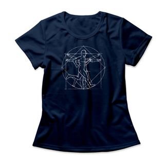 Camiseta Feminina Vitruvian Runner - Azul Marinho