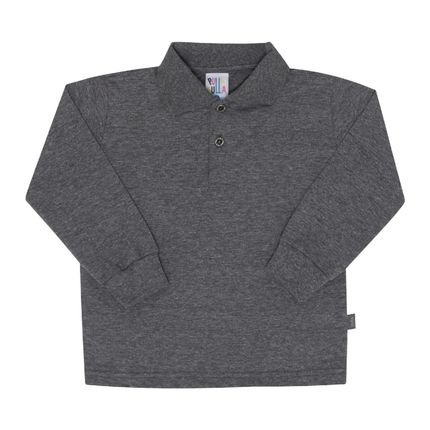 Camisa Polo Cinza - Primeiros Passos - Meia Malha Polo Cinza Ref:47357-455-1 - Marca Pulla Bulla