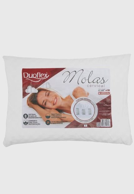 Travesseiro Duoflex Molas Anatômico Branco - Marca Duoflex