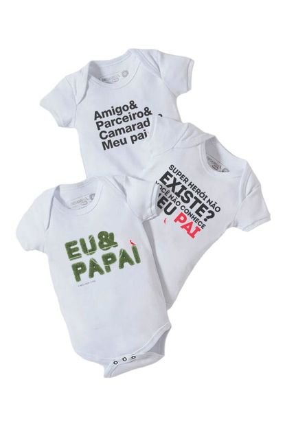 Kit Body Para Bebê Especial Papai 3 Peças Reserva Mini Azul - Marca Reserva Mini