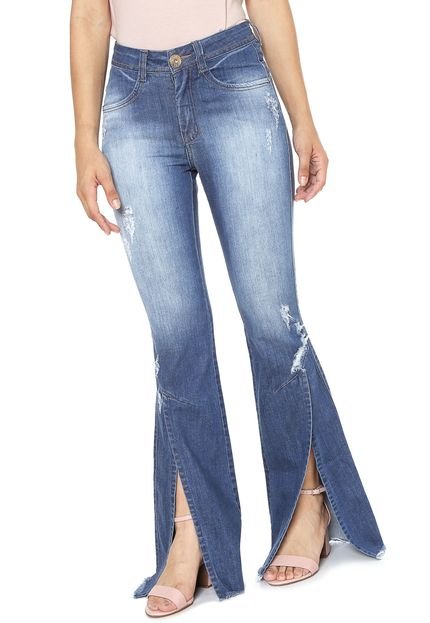 Calça Jeans Osmoze Flare Fendas Azul - Marca Osmoze