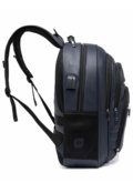 Mochila Ferrazzi Azul Escuro Trabalho Executiva Masculina Sintético Espaçosa 4 Bolsos Entrada USB - Marca Ferrazzi