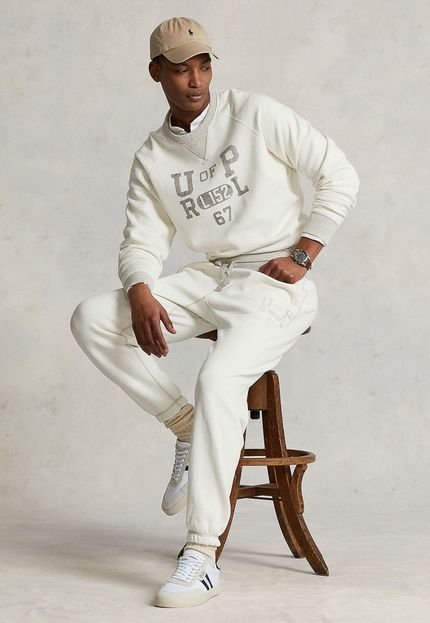 Calça de Moletom Polo Ralph Lauren Jogger Amarração Off-White - Marca Polo Ralph Lauren