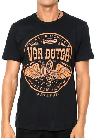 Camiseta Von Dutch  Vintage Motorcycle Preta 