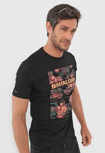 Camiseta Fatal Floral Preta - Marca Fatal