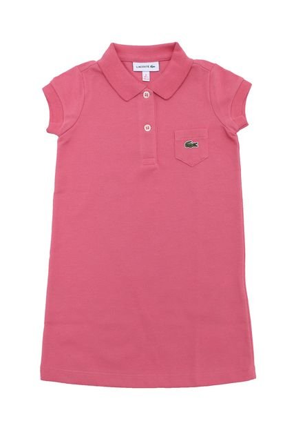 Vestido Polo Lacoste Kids Liso Rosa - Marca Lacoste Kids