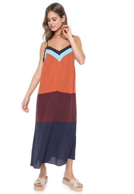 Vestido Dress to Midi Colores Azul-marinho/Laranja - Marca Dress to
