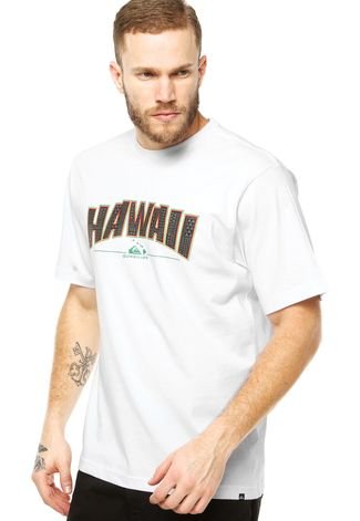 Camiseta Quiksilver Shred Hawaii Branca