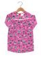 Vestido Kyly Manga Longa Menina Rosa - Marca Kyly