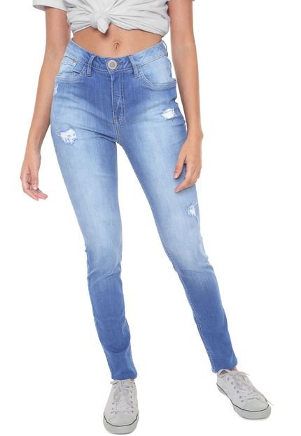Calça Jeans Eventual Skinny Destroyed Azul - Marca Eventual