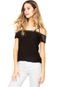 Blusa Ciganinha Fiya Lady Pedrarias Preta - Marca Fiya Lady