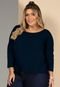 Blusa Em Malha De Viscose Azul Quintess - Marca Quintess