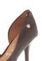 Peep Toe Vizzano Bico Redondo Salto Alto Fino Marrom - Marca Vizzano