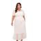 Vestido Plus Size Renda com Meia Vista  Off White - Marca Predilects Plus