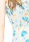 Vestido Acrobat Curto Floral Branco/Azul - Marca Acrobat