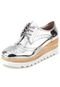 Oxford Flatform Moleca Wingtip Prata - Marca Moleca