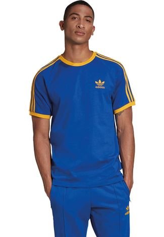 Camiseta adidas Originals 3-Stripes Azul Compre Agora | Dafiti Brasil