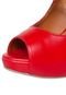 Peep Toe Di Cristalli Meia Pata Lindo Vermelho - Marca Di Cristalli