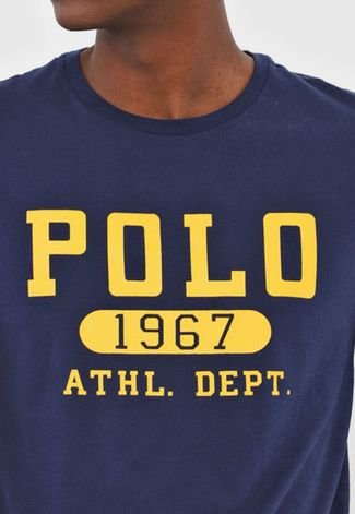 Camiseta Polo Ralph Lauren Lettering Azul-Marinho