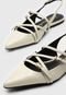 Sapatilha Slingback Luiza Barcelos Tiras Off-White - Marca Luiza Barcelos