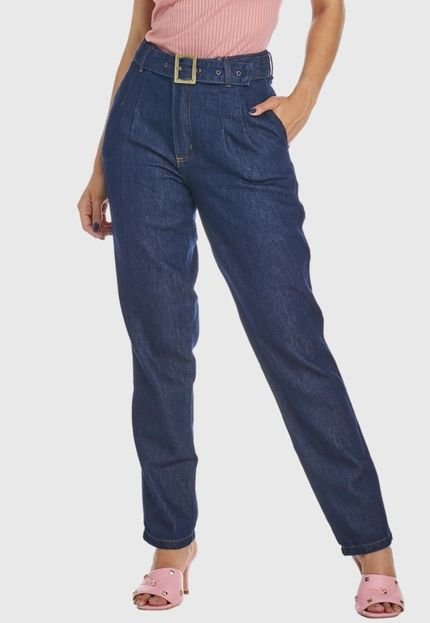 Calça Jeans HNO Jeans Reta Classic c/ Cinto Azul Marinho - Marca HNO Jeans