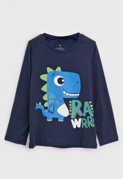 Camiseta Malwee Liberta Infantil Dinossauro Azul-Marinho - Marca Malwee liberta