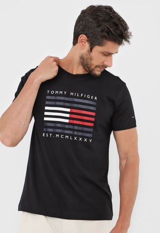 Camiseta Tommy Hilfiger Bordada Cinza - Compre Agora, Dafiti Brasil