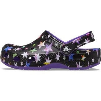 Sandália crocs classic star print neon purple/multi Roxo