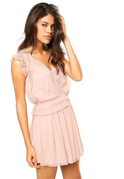 Vestido MNG Barcelona Curto Diagonal Rosa - Marca MNG Barcelona