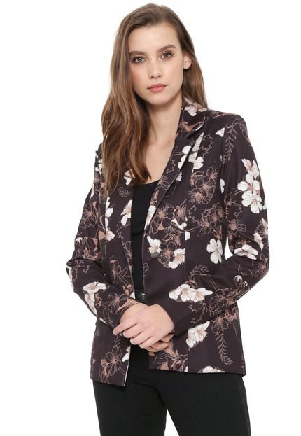 Blazer My Favorite Thing(s) Floral Preto/Caramelo - Marca My Favorite Things