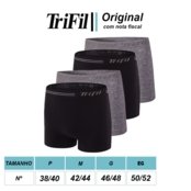 Kit 4 Cuecas Boxer Masculino Trifil Sem Costura Microfibra Preto Cinza - Marca Trifil