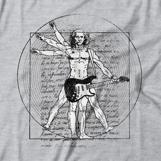 Camiseta Feminina Vitruvian Rock - Mescla Cinza