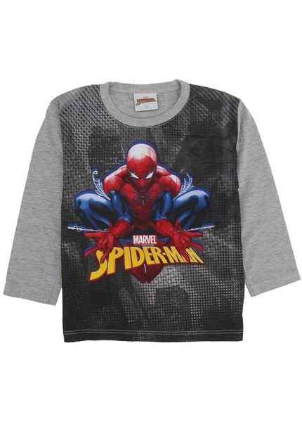 Camiseta Spider Man Infantil Homem-Aranha Cinza - Marca Spider Man