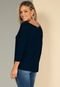 Blusa Em Malha De Viscose Azul Quintess - Marca Quintess