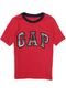 Camiseta GAP Logo Xadrez Vermelha - Marca GAP