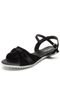 Rasteira Flatform DAFITI SHOES Veludo Preta - Marca DAFITI SHOES