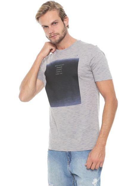 Camiseta Calvin Klein Slim Estampada Cinza - Marca Calvin Klein