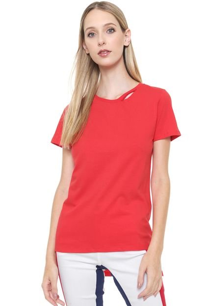 Camiseta Calvin Klein Jeans Recorte Vermelha - Marca Calvin Klein Jeans