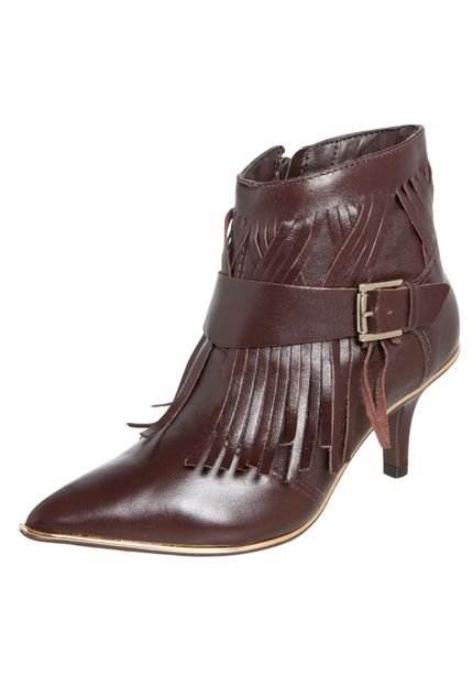 Ankle Boot Ramarim Franjas Marrom - Marca Ramarim