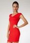 Vestido Slim Comfort Recortes Color Vermelho - Marca Colcci