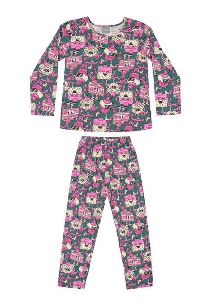 Pijama Estampado Infantil Menina Quimby Verde - Marca Quimby